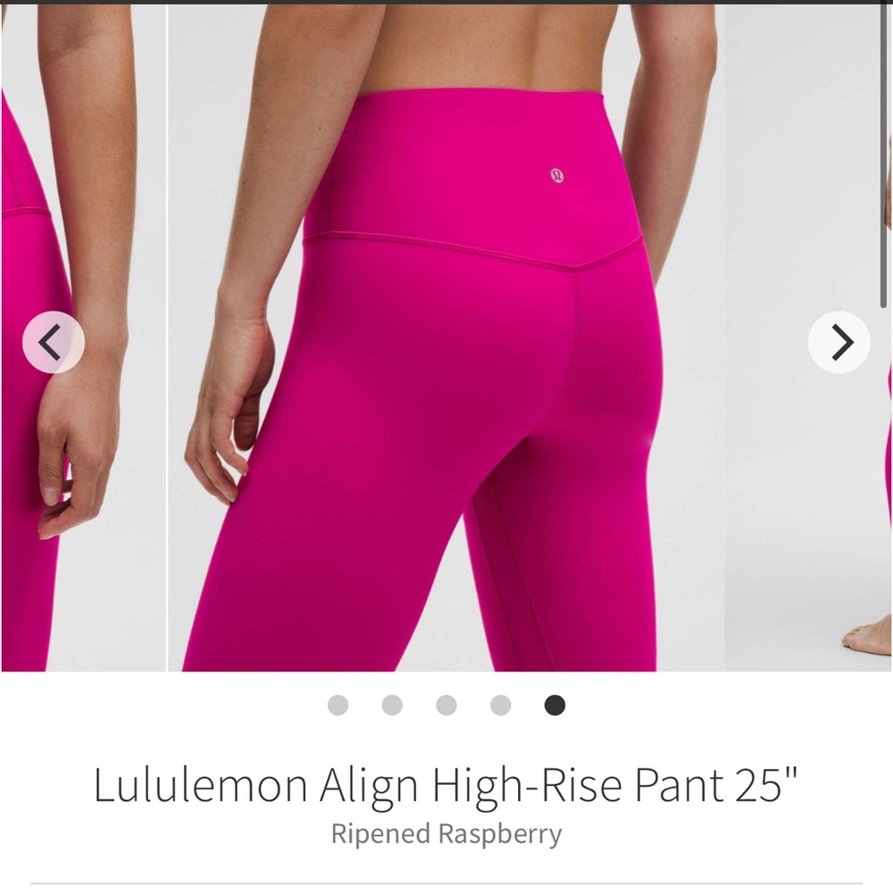 Lululemon Align High Rise Pants 25” Ripened Raspberry Sz 6 - Picture 3 of 9